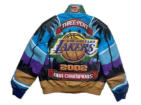 lakers three peat jacket replica